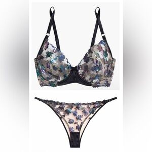 NEVER WORN Fleur Du Mal Prisma Demi Bra and Cheeky Set